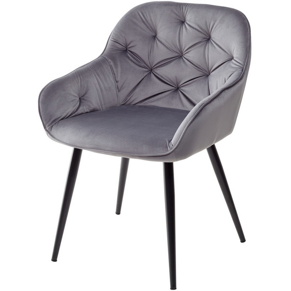 

Стул BREEZE BLUVEL-14 GREY, велюр/ черный каркас M-City, Breeze UDC9051BLV14