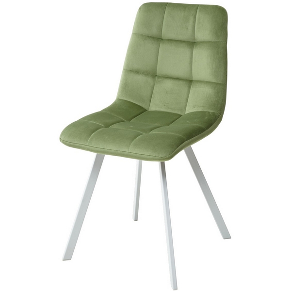 

Стул CHILLI SQUARE G108-27 террариумный мох/ белый каркас, велюр (M-City), Chilli UDC8025G10827WHT