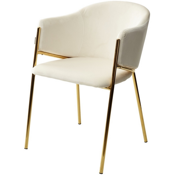 

Стул DILL BLUVEL-22 MILK, велюр/ золотой каркас (M-City), Dill 628M03765