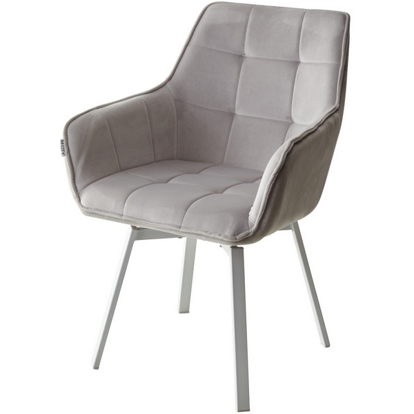 

Стул BLUVEL-03 GREY, велюр/ белый каркас, поворот.360 град. M-City 629M04840 (2 шт.), 629M04840