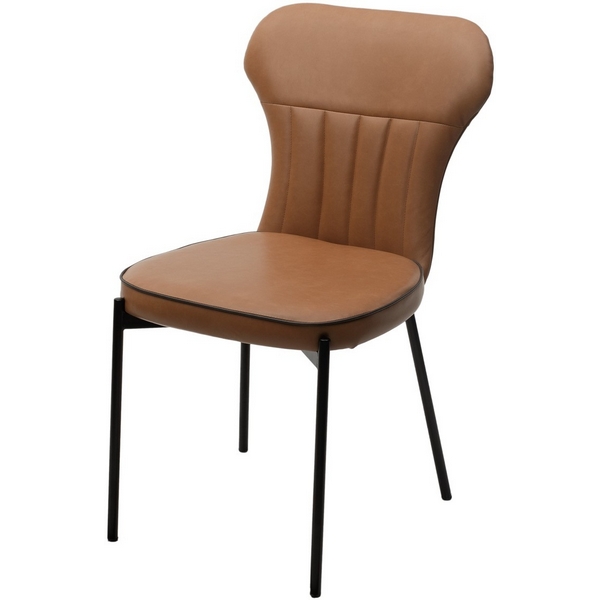 

Стул MA-4/MA-7 коньяк/темно-серый кант, PU / черный каркас M-City 629M04947 (2 шт.), 629M04947