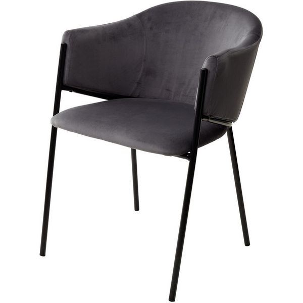 

Стул DILL BLUVEL-14 серый, велюр / черный каркас, М-City M-City, DILL BLUVEL 629M05157