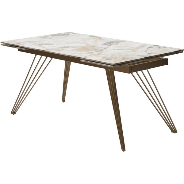 

Стол с боковыми вставками ACERRA NEW 160 GLOSS GRAND JADE SOLID CERAMIC/каркас цвета шампань М-City (прямоугольная столешница, I I-образная опора) M-City, Мрамор, ACERRA NEW 614M05350