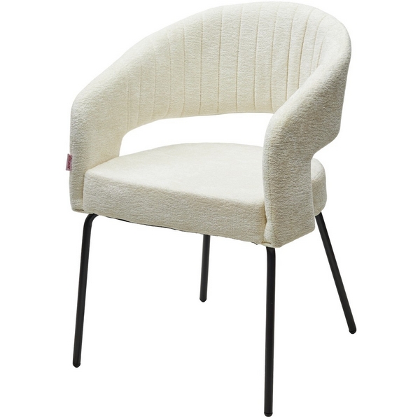 

Стул M-City SNUG 3018-01 белый, шенилл / черный каркас, SNUG 629M05553