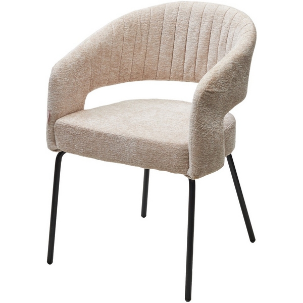

Стул M-City SNUG 3018-10 бежевый, шенилл / черный каркас, SNUG 629M05559