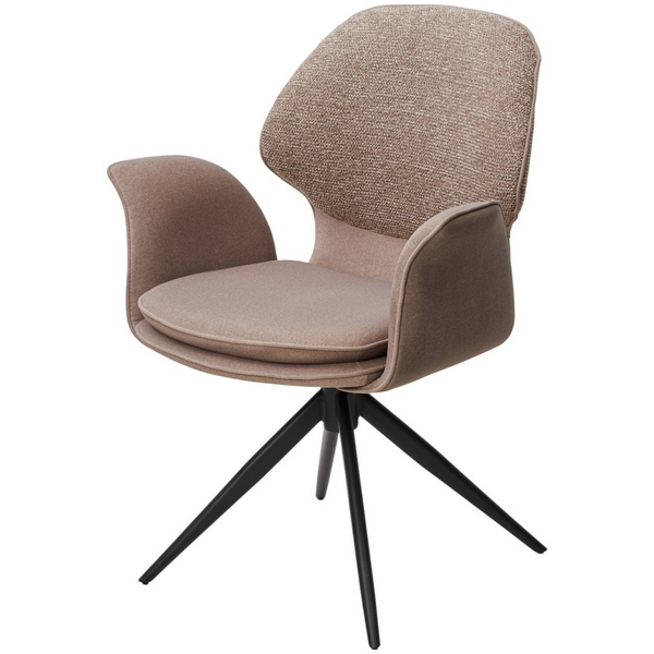 Стул ЛЕННЕ (LENNE) 360 град. поворот., цвет ЛАТТЕ MILAN-430/ MOHAIR-440, ткань/ Черный, ®DISAUR M-City 64349