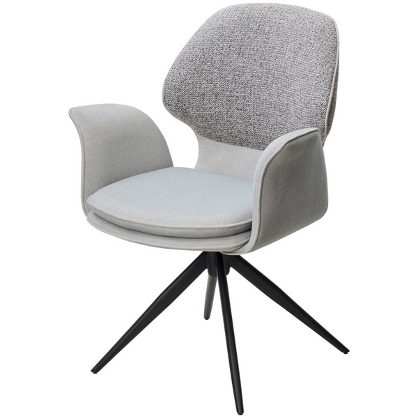 

Стул ЛЕННЕ (LENNE) 360 град. поворот., цвет СЕРЫЙ MILAN-450/ MOHAIR-151, ткань/ Черный, ®DISAUR M-City 64350, 626M05891