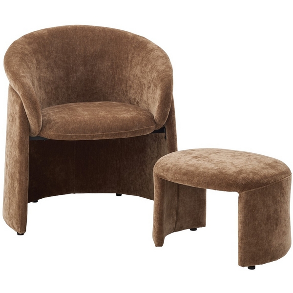 

Кресло+оттоманка ХАГ (HUG) AT5139-13 Коричневый, ткань/ каркас металл в обивке, ®DISAUR M-City 64576, 633M05965