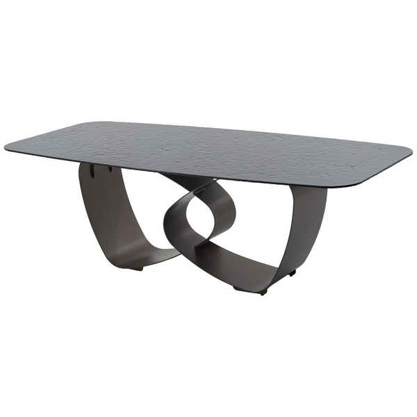 Стол ТОВЕ (TOVE) 240 цвет ЧЕРНЫЙ (GREY), стекло BUBBLE / Шоколадное золото ®DISAUR M-City 64662