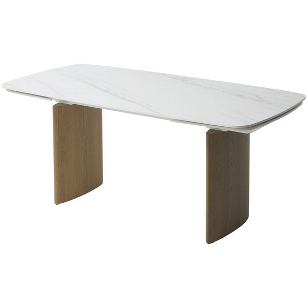 Стол КАЛВИН (CALVIN) 180 цвет КАРРАРА (SEMI-POLISHED SNOW CARRARA SOLID CERAMIC / СЕРЫЙ ДУБ, ®DISAUR M-City 64671