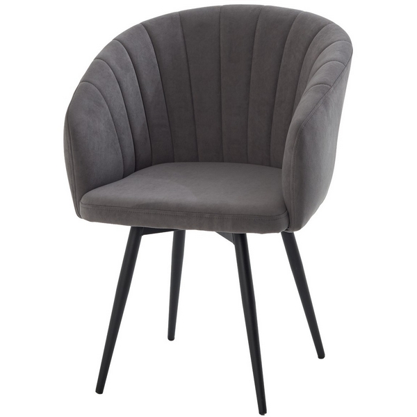 

Стул МИШЕЛЬ 360 град. поворот. цвет B28 Темно-серый, велюр / черный каркас M-City 64749, 635M06185