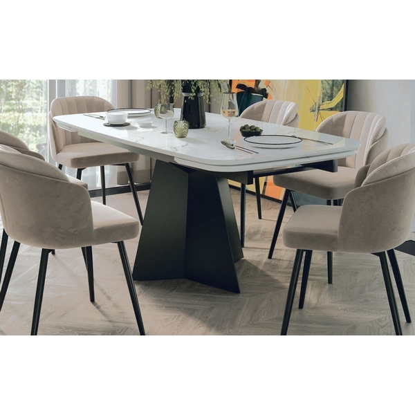 

Стол САХАРА 180 цвет БЕЛЫЙ МРАМОР АКТИВНЫЙ , керамика / Черный каркас M-City 64766, 480M06202