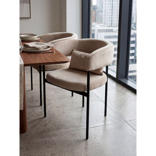 

Стул СТАН, цвет H-06 Бежевый, велюр / черный каркас M-City 64803, 688M06247