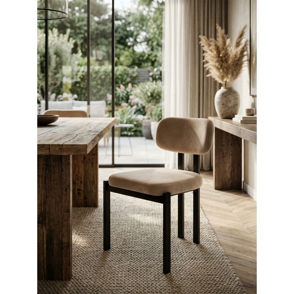 

Стул МОСС, цвет H-06 Бежевый, велюр / черный каркас M-City 64809, 688M06253