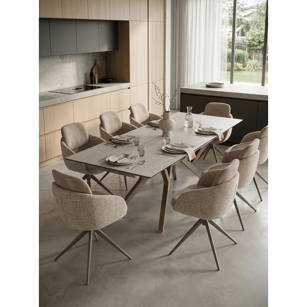 

Стол КОСТА (COSTA) 180 ТРАВЕРТИН (MATTE SPANISH TRAVERTINE) керамика/ Латте / Орех натур, ®DISAUR M-City 64825, Бежевый, 614M06141