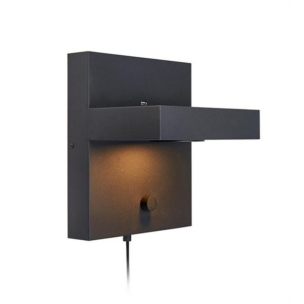 

Настенный светодиодный светильник с диммером и USB Kubik 107065 (MarkSlojd), Черный, Kubik 107065