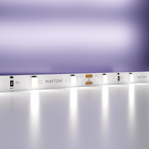 

Светодиодная лента 12В 2835 4,8Вт/м 6000K 5м IP20 5мм арт.20009 Maytoni Led strip 20009, Светодиодная лента 12В 20009
