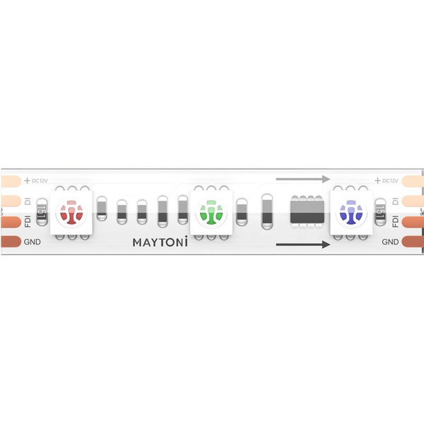 

Светодиодная лента IP68 12В 5050 14,4Вт/м RGB 5м Maytoni SPI светодиодная лента 201245, SPI светодиодная лента 201245