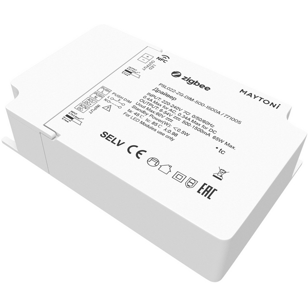 

Источник тока Zigbee 500-1500 mA Maytoni 771005, Источники тока 771005