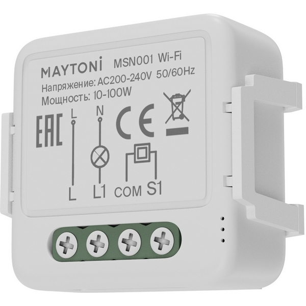 

Wi-Fi выключатель одноканальный (без нуля) Maytoni Wi-Fi Модуль MSN001, Белый, Wi-Fi Модуль MSN001