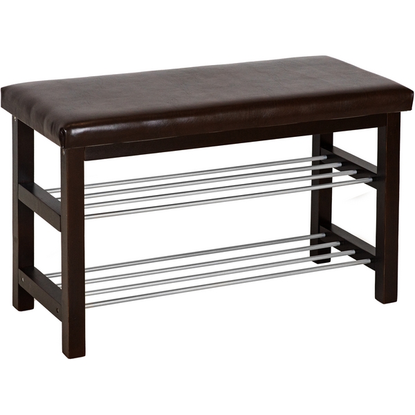 

Банкетка с металлическим каркасом BeautyStyle 4 темно-коричневый/экокожа коричневый Mebelik 002210, 002210