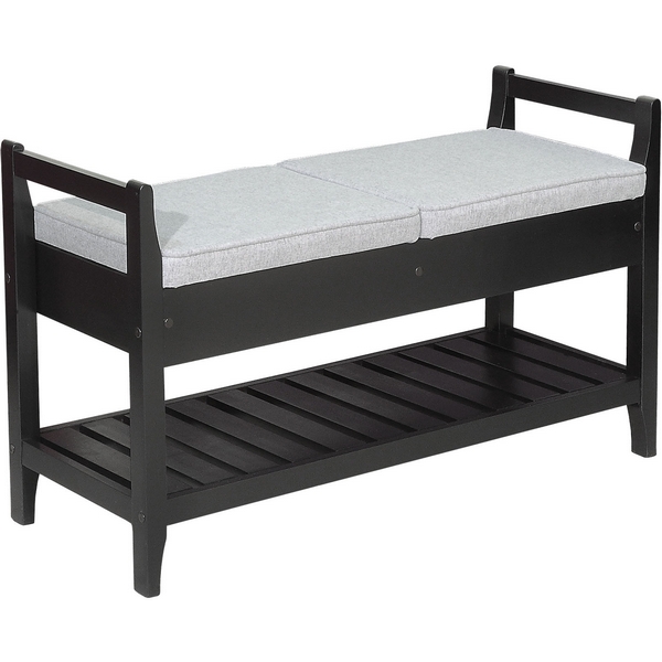 

Скамья для прихожей Н с ящиком, ткань серый, каркас венге Mebelik арт.007591, 007591