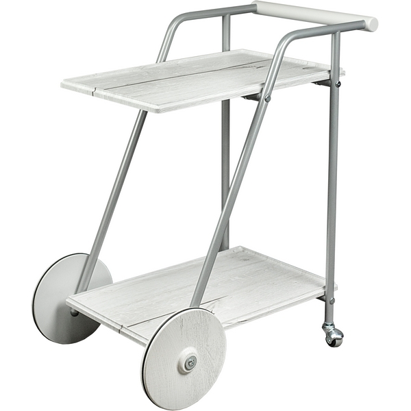 

Стол сервировочный Оди металлик/белый/дуб дымчатый Mebelik 008847, Хром;белый, 008847