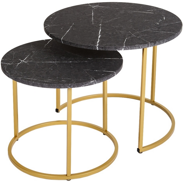 

Стол журнальный МеталлАрт М001 черный мрамор/золото Mebelik 009484, 009484