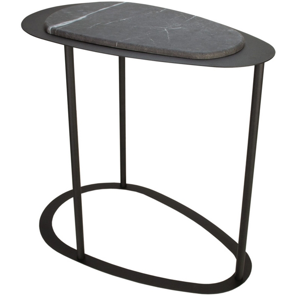 Изображение товара Стол журнальный МеталлАрт М024 черный мрамор/черный Mebelik