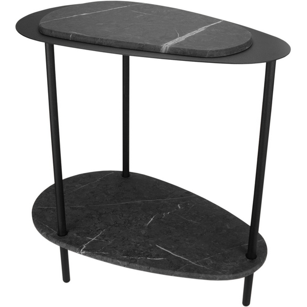 Изображение товара Журнальный стол Мебелик МеталлАрт М036 черный мрамор и черный стиль лофт