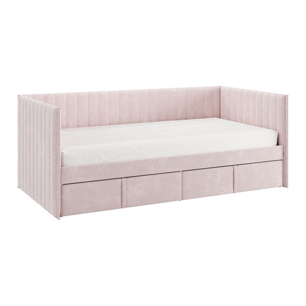 

Кровать с ящиками Твикс (Софа) 90х200 см Mebelson (ДСП,Велюр/Розовый) арт.171562,2172, 171562,2172