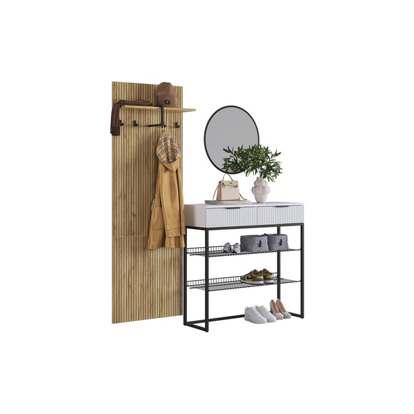 

Прихожая "Мебельсон К2" (1552х335х1750) Mebelson (ЛДСП,Пластик,Металл,Зеркало,МДФ/Дуб крафт золотой,Светлое дерево,Черный) арт.ПК0002Мебельсон.3529, ПК0002Мебельсон ПК0002Мебельсон.3529