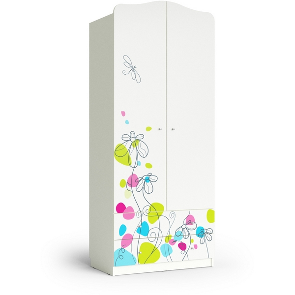 Изображение товара Шкаф Цветы от МАМА - современный белый шкаф для вашего дома