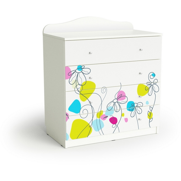 

Комод "Цветы", Белый шёлк МАМА Цветы 102052, Цветы 102052