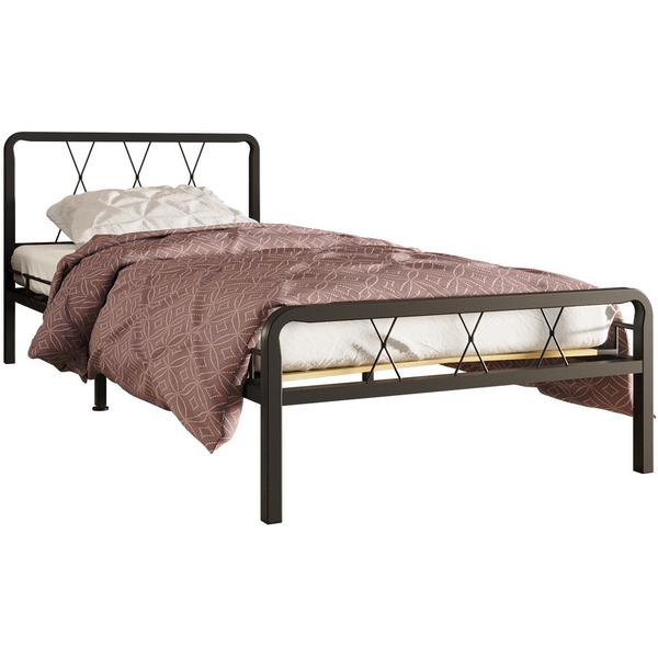 

Кровать односпальная металлическим основанием КМД 18 90 черный Форвард Клэр 102071, Клэр 102071