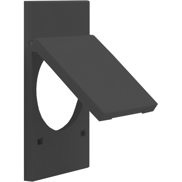 

Накладка с крышкой на розетку 220V с/з со шторками винтовой зажим 16A (черный матовый) Meiton AG04P, AG04P