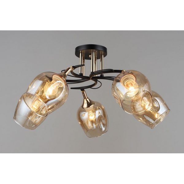

Потолочная люстра P6006-5 BK+GD Мелодия Света SS1N 000054528, Янтарный, SS1N 000054528