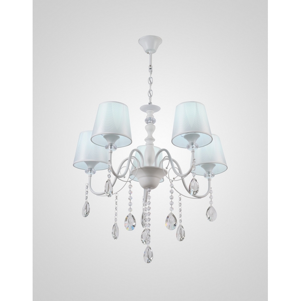 

Подвесная люстра P4735-5 WT Мелодия Света PL1N 000056995 с подвесками, Белый, PL1N 000056995