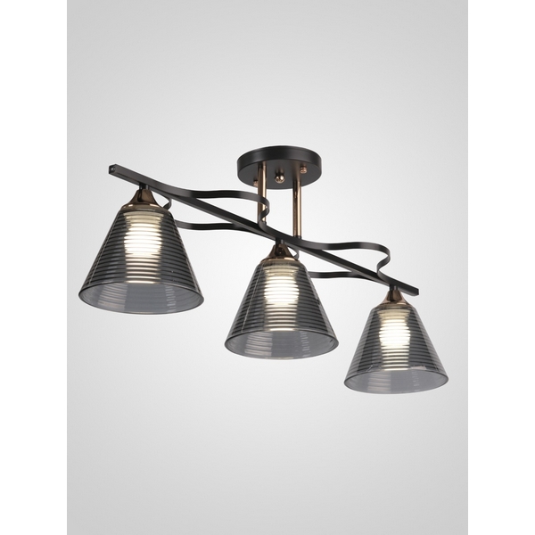 

Потолочная люстра на штанге Мелодия Света SL1N SL8516-3 CF+GD 000066026, Черный, SL1N 000066026