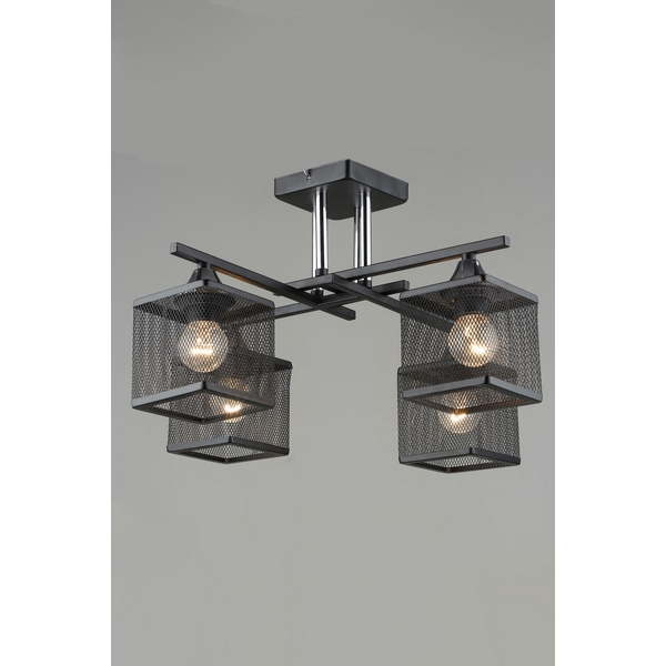 

Потолочная люстра на штанге Мелодия Света SL1N SL8432-4 BK+CR 000066047, Черный, SL1N 000066047