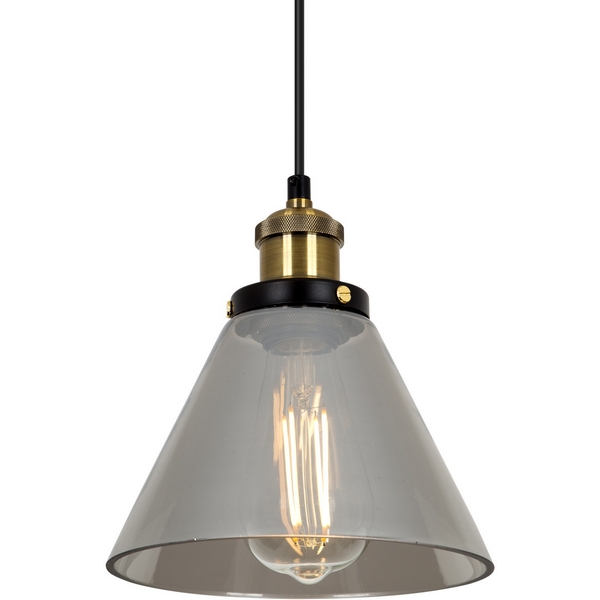 Изображение товара Подвесной светильник Modelux MD.1152.1 в стиле лофт Матовый металл стекло Дымчатый