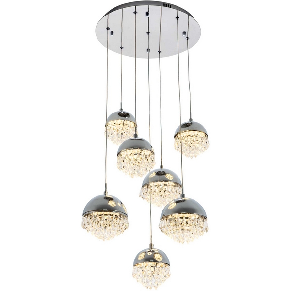 

Подвесной светильник светодиодный хрустальный с регулировкой цветовой температуры Modelux MODELUX ML.2210.7 CR, Хром, MODELUX ML.2210.7 CR