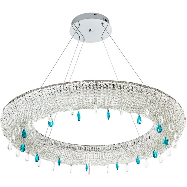 

Подвесная люстра светодиодная хрустальная с регулировкой цветовой температуры Modelux MODELUX ML.2306.800 CR, Хром;прозрачный, MODELUX ML.2306.800 CR