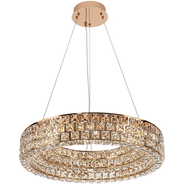 

Подвесная люстра светодиодная хрустальная с регулировкой цветовой температуры Modelux MODELUX ML.332.600 GD, Прозрачный;золото, MODELUX ML.332.600 GD