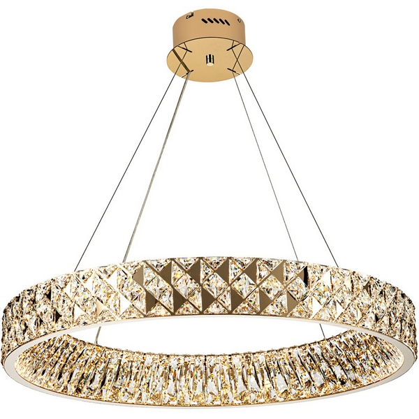 

Подвесная люстра светодиодная хрустальная с регулировкой цветовой температуры Modelux MODELUX ML.335.800 GD, Прозрачный;золото, MODELUX ML.335.800 GD