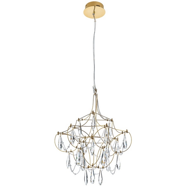 

Подвесная люстра светодиодная хрустальная с пультом с регулировкой цветовой температуры Modelux MODELUX ML.5601.400P BS, Прозрачный;латунь, MODELUX ML.5601.400P BS