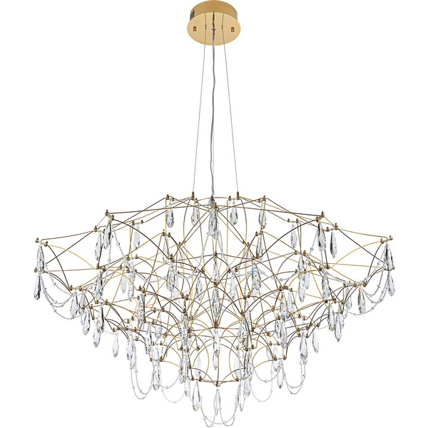 

Подвесная люстра светодиодная хрустальная с пультом с регулировкой цветовой температуры Modelux MODELUX ML.5602.1200P BS, Прозрачный;латунь, MODELUX ML.5602.1200P BS