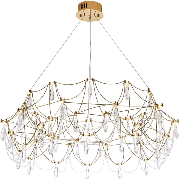 

Подвесная люстра светодиодная хрустальная с пультом с регулировкой цветовой температуры Modelux MODELUX ML.5603.1000P BS, Прозрачный;латунь, MODELUX ML.5603.1000P BS