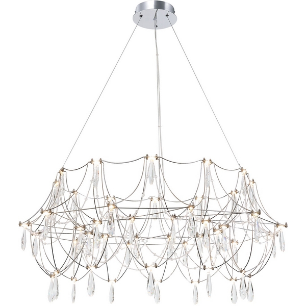 

Подвесная люстра светодиодная хрустальная с пультом с регулировкой цветовой температуры Modelux MODELUX ML.5603.1000P CH, Хром;прозрачный, MODELUX ML.5603.1000P CH