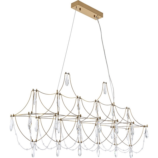 

Подвесная люстра светодиодная хрустальная с пультом с регулировкой цветовой температуры Modelux ML.5603.1200P BS, Прозрачный;латунь, ML.5603.1200P BS